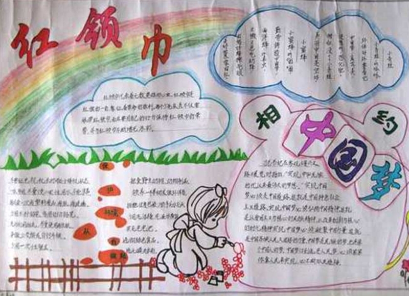 紅領(lǐng)巾相約中國夢，關(guān)于紅領(lǐng)巾的手抄報