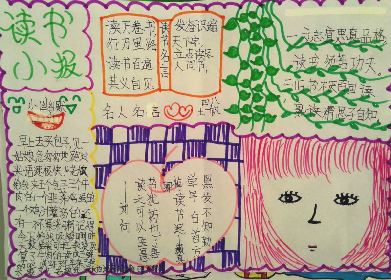 關(guān)于讀書的手抄報(bào)圖片，讀書小幽默
