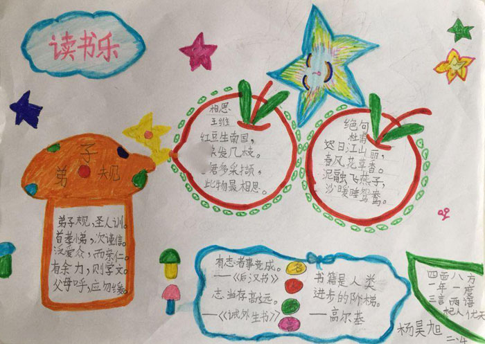 漂亮的讀書手抄報圖片，讀書樂