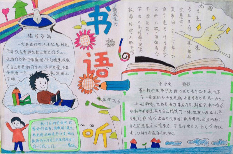 讀書手抄報(bào)圖片大全，書語