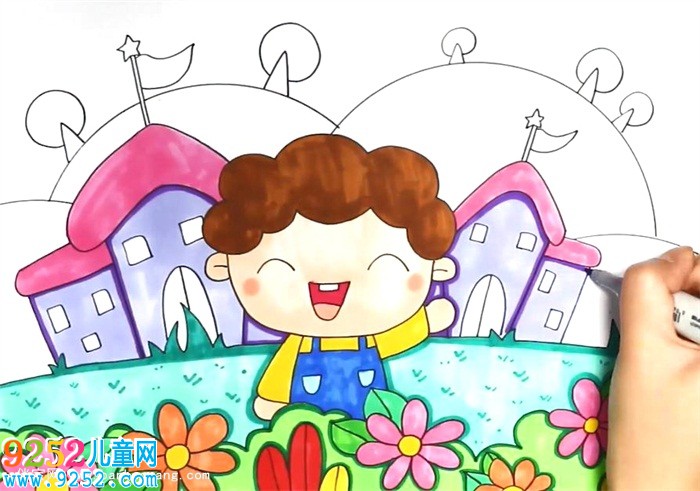 文明校園怎么畫