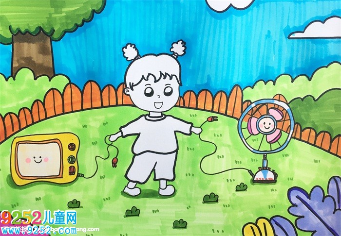 節(jié)約用電怎么畫