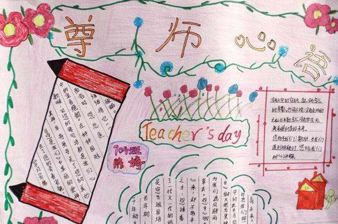 尊師愛生手抄報(bào)內(nèi)容，尊師心語