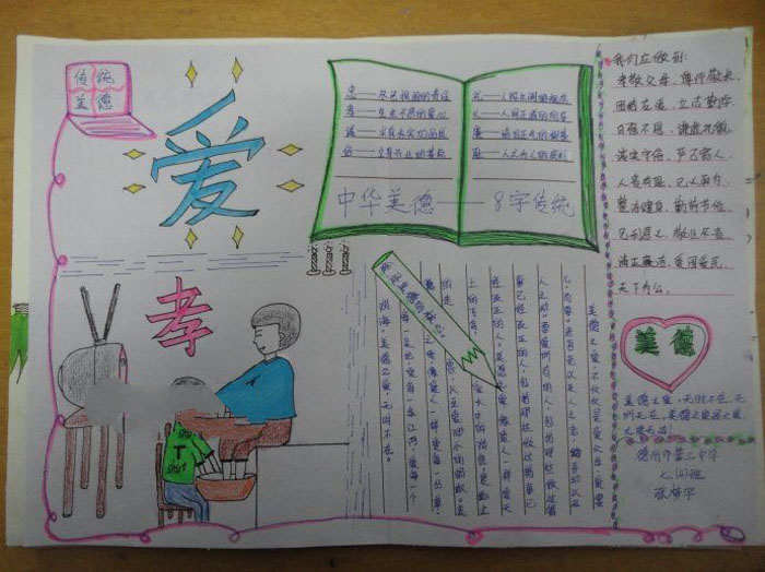 中國傳統(tǒng)文化手抄報，傳統(tǒng)美德