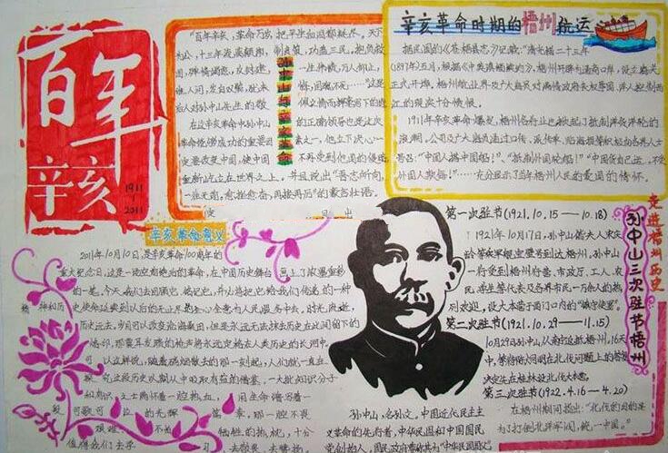 紀念辛亥革命手抄報，10月10日辛亥革命紀念日