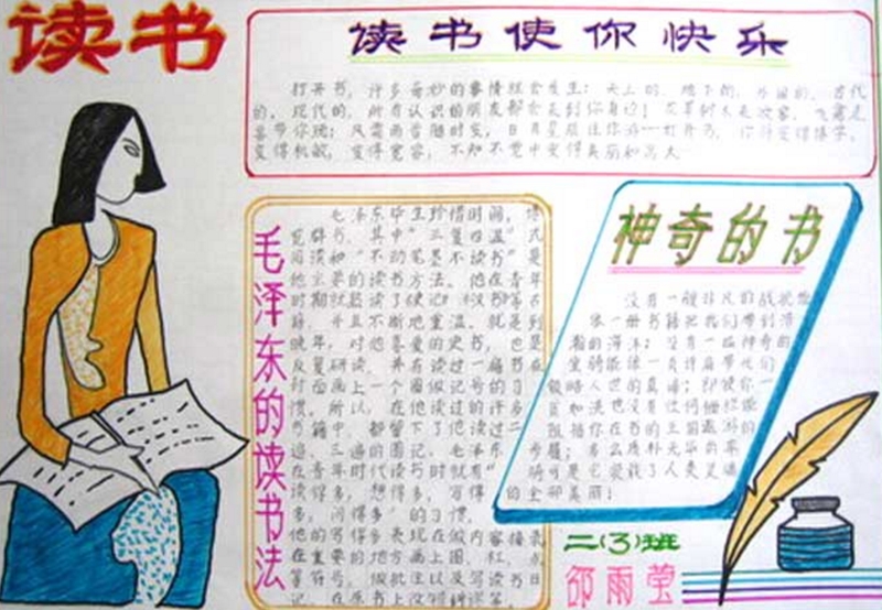 毛主席的讀書方法，毛主席的故事手抄報(bào)