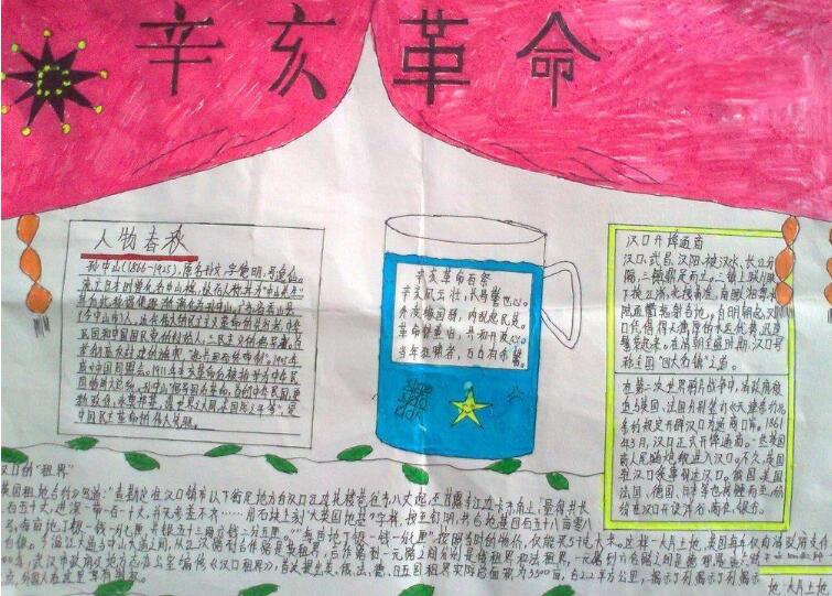 小學生辛亥革命紀念日手抄報，人民英雄永垂不朽