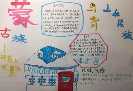 民風民俗手抄報簡單的，馬背上的民族蒙古族