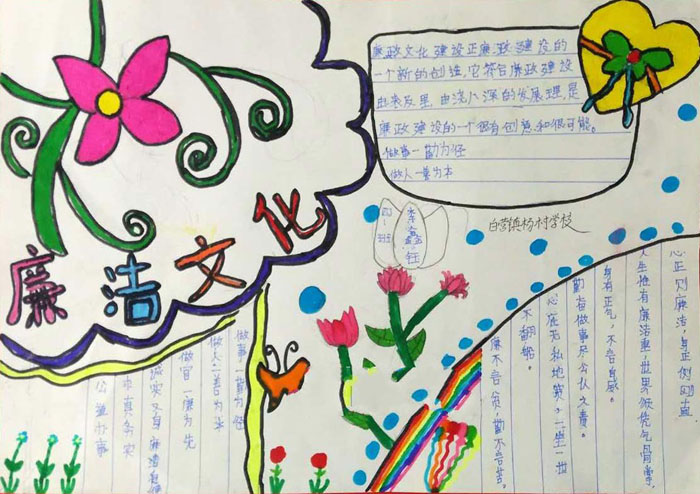 簡單的廉潔手抄報圖片，廉潔文化
