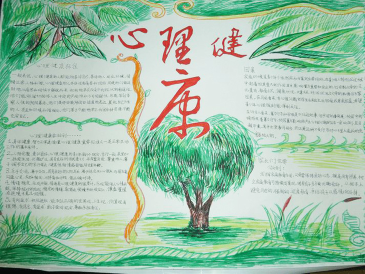 初中生心理健康手抄報圖片，心理健康很重要