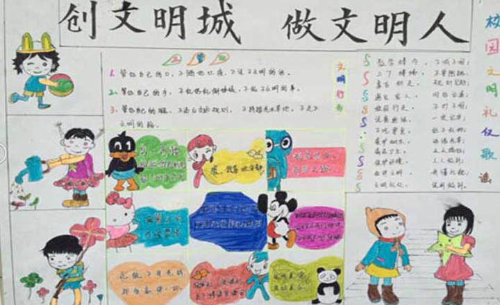 創(chuàng)建文明城市手抄報圖片，爭做文明人