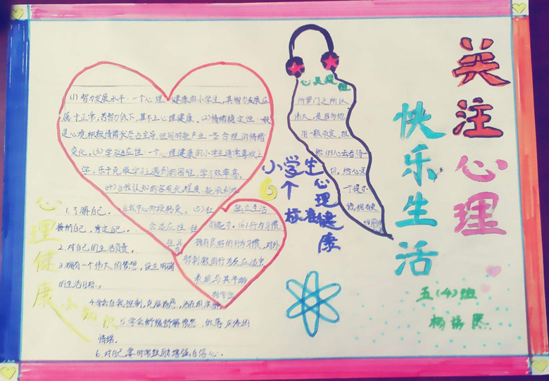 心理健康手抄報圖片，關(guān)注心理快樂生活