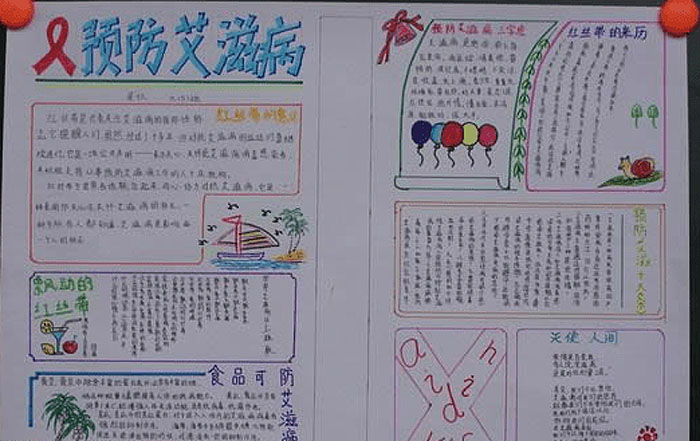 艾滋病手抄報(bào)圖片，預(yù)防艾滋病
