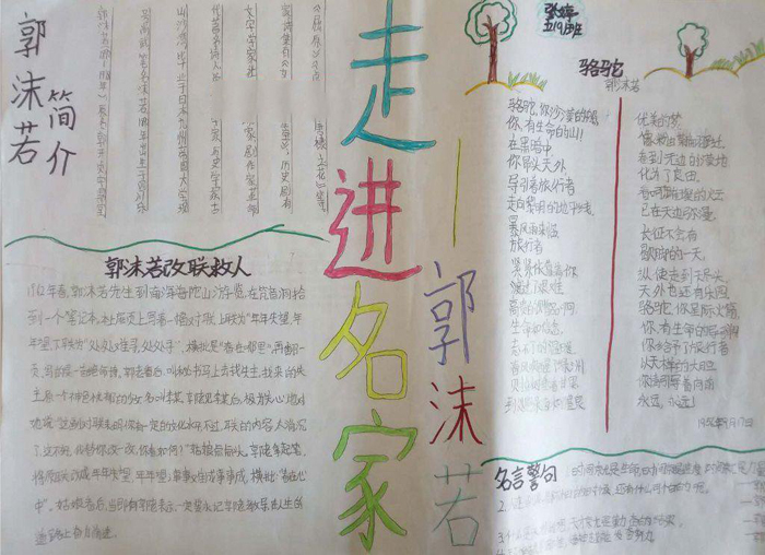 名人故事手抄報圖片，走進名家郭沫若