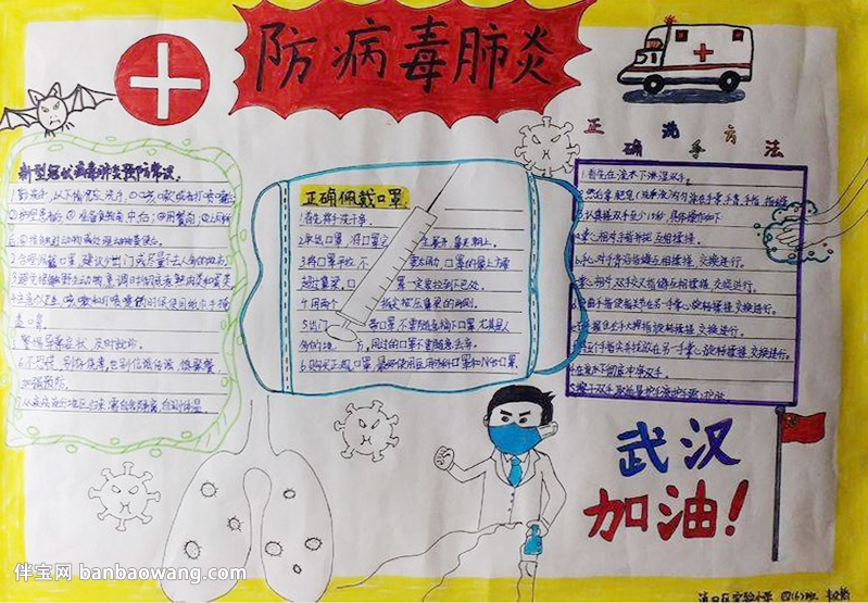 預(yù)防病毒性肺炎手抄報(bào)，關(guān)于病毒性肺炎的手抄報(bào)