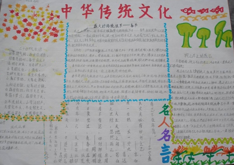 弘揚(yáng)中華傳統(tǒng)文化手抄報(bào)，祖國(guó)的歷史文化