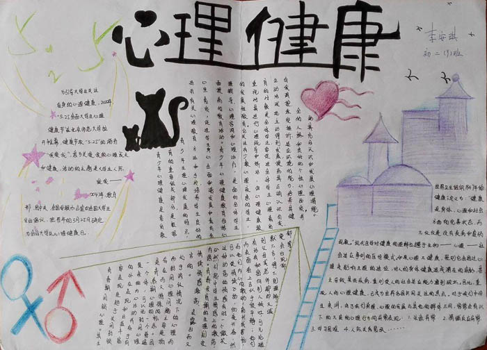 心理健康手抄報圖片，心理健康引導(dǎo)