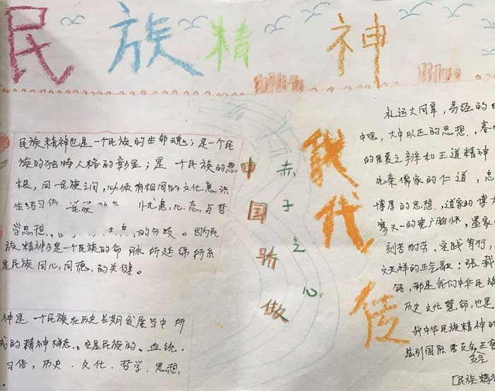 中國傳統(tǒng)文化手抄報圖片，民族精神代代傳