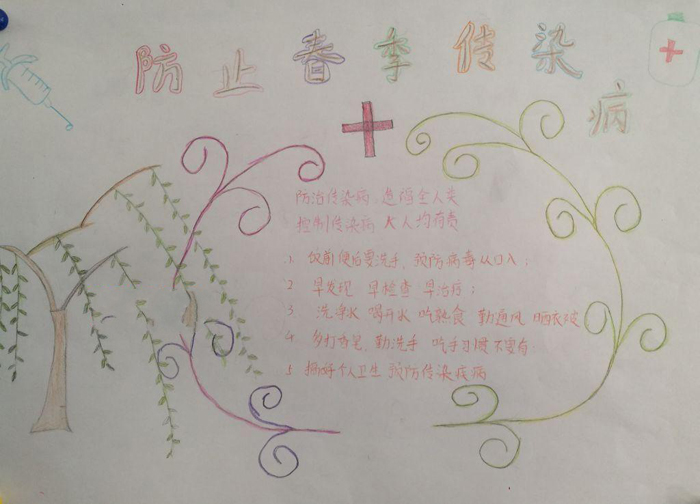 簡(jiǎn)單的預(yù)防春季傳染病手抄報(bào)圖片
