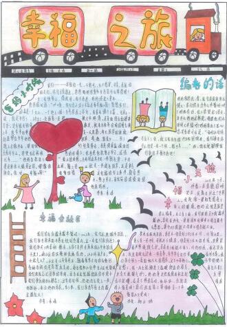 改革開放40年手抄報圖片，幸福之旅