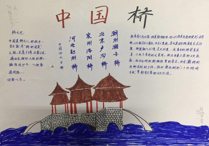 傳統(tǒng)文化手抄報(bào)圖片，中國橋