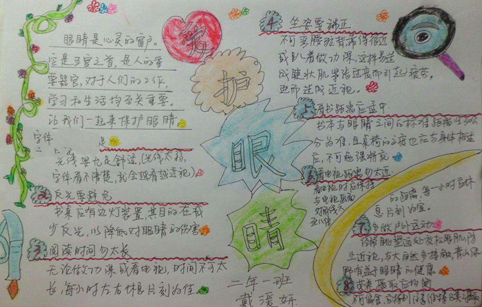 漂亮的愛眼護(hù)眼<a href=http://www.inspiredelm.com/shouchaobao/ target=_blank class=infotextkey>手抄報(bào)</a>圖片，愛護(hù)眼睛