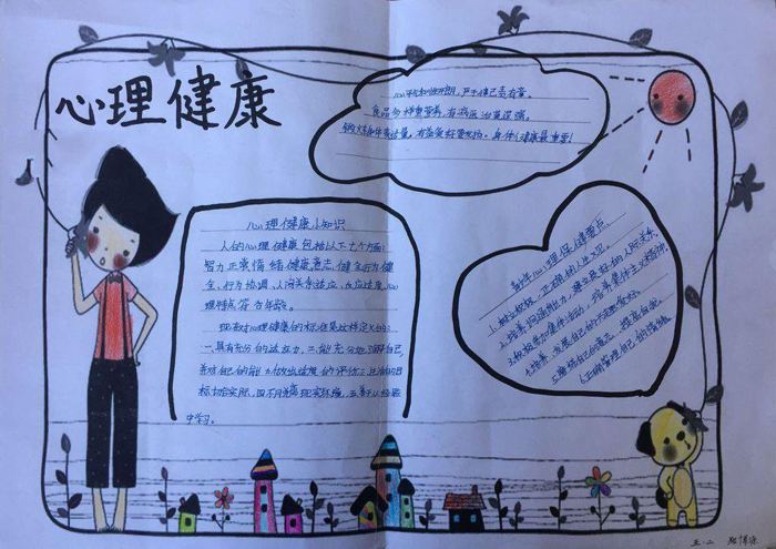 漂亮的心理健康手抄報圖片，心理健康很重要