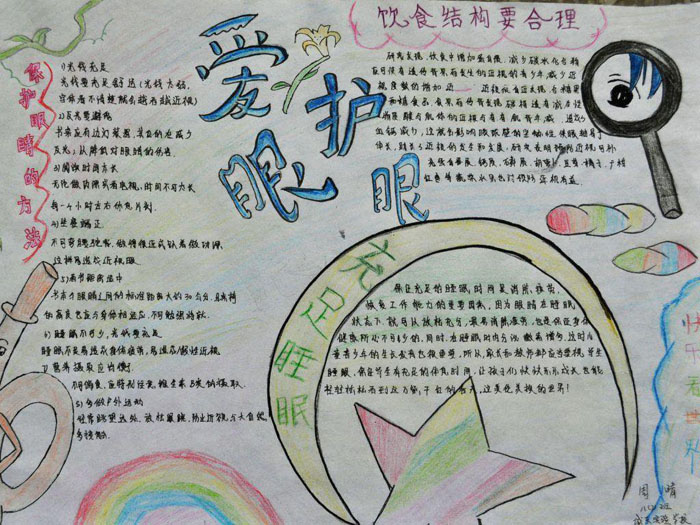 愛眼護眼手抄報圖片，保護眼睛的方法