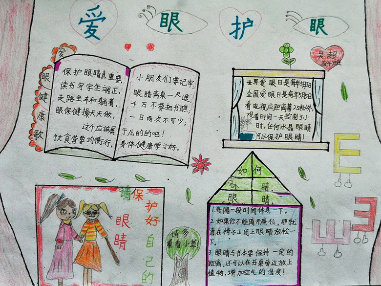 初中生愛(ài)眼護(hù)眼手抄報(bào)圖片