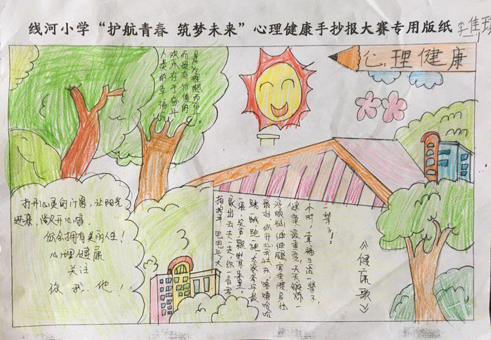 心理健康手抄報圖片，打開心靈的門窗