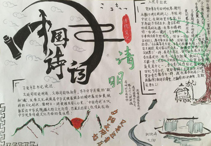 中華傳統(tǒng)文化手抄報圖片，中國詩詞