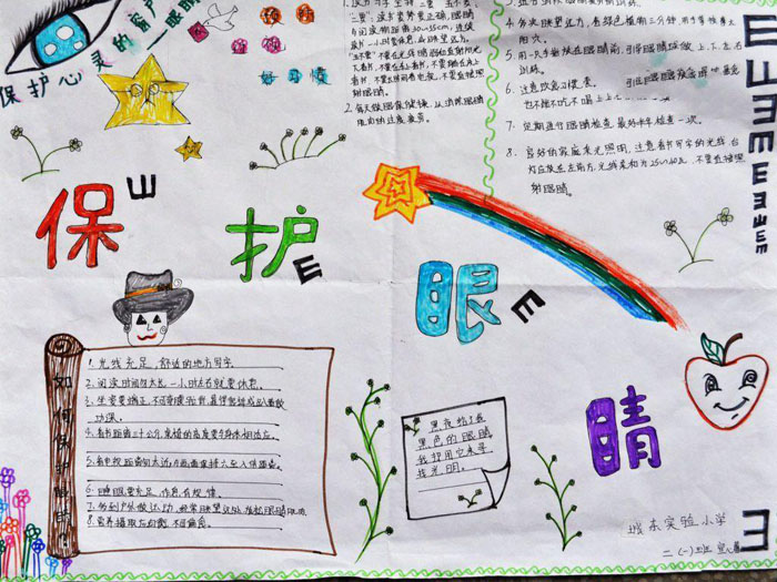 愛眼護眼手抄報圖片，保護心靈的窗戶