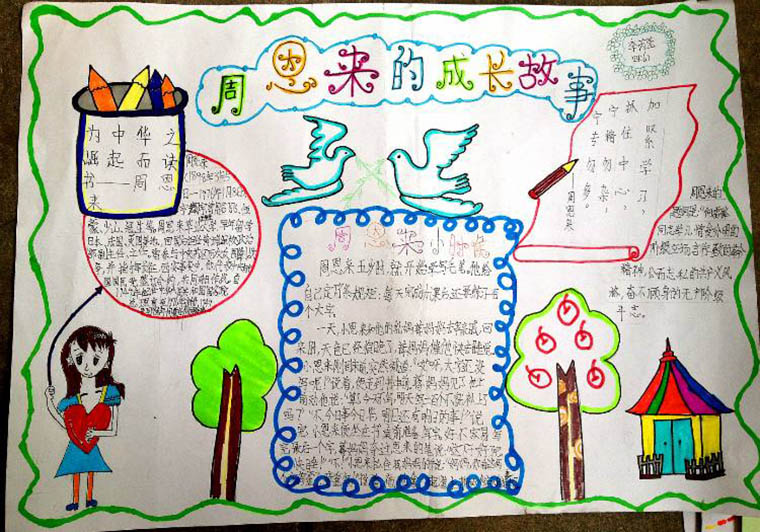 名人成長的故事小報欣賞，周恩來的成長故事