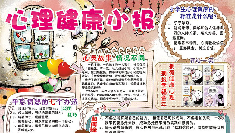 心理健康小報(bào)，心靈健康成長(zhǎng)