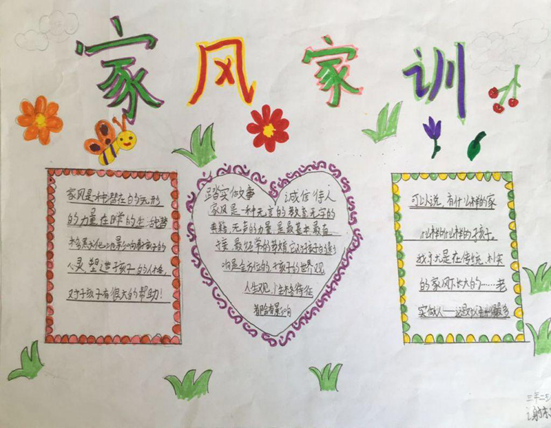 簡(jiǎn)單的家風(fēng)家訓(xùn)手抄報(bào)，誠(chéng)信做人