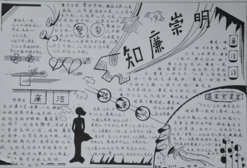 反腐手抄報(bào)，知廉崇明