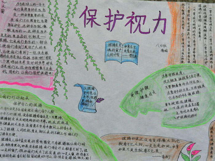 愛眼護眼手抄報圖片，保護視力