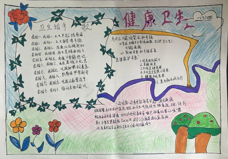 小學(xué)生衛(wèi)生手抄報(bào)，衛(wèi)生拍手歌