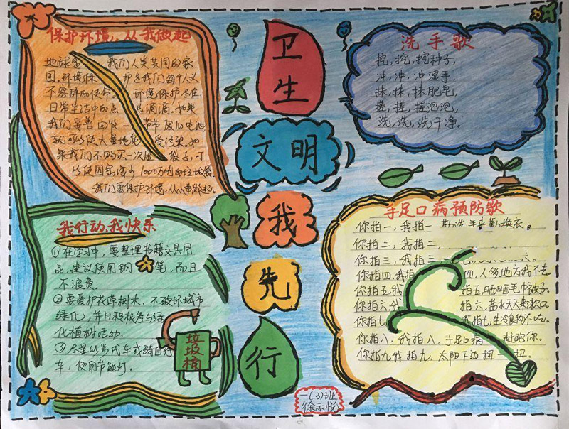 小學(xué)生衛(wèi)生手抄報(bào)，手足口病預(yù)防歌