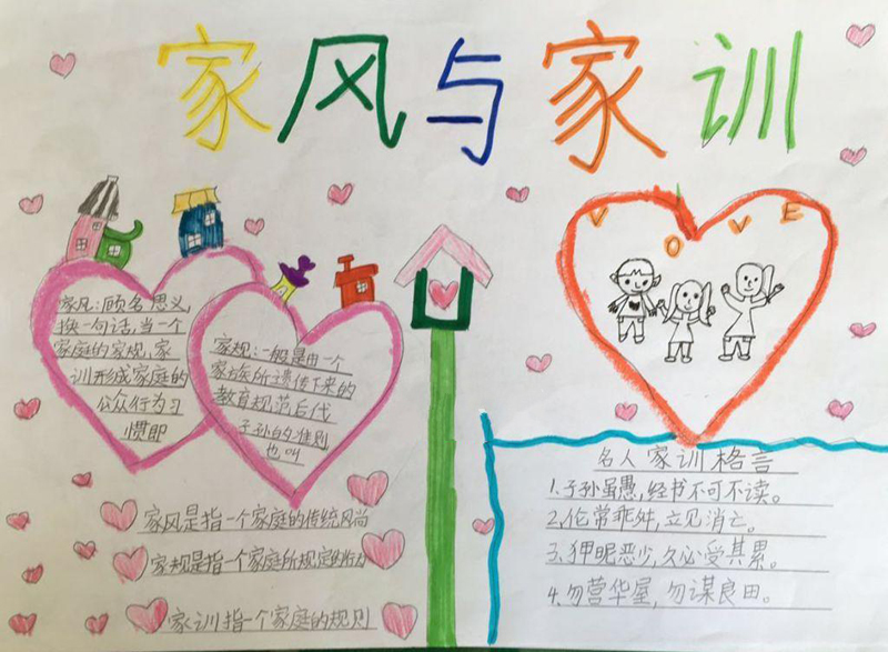 小學(xué)生家風(fēng)家訓(xùn)手抄報(bào)，家風(fēng)與家訓(xùn)