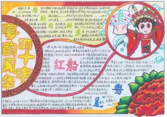 中國(guó)傳統(tǒng)文化手抄報(bào)圖片，粵韻風(fēng)華四十年