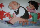 小學生一年級看圖寫話-幫爺爺捶背