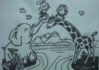 小學(xué)生一年級(jí)看圖寫(xiě)話-大象和長(zhǎng)頸鹿