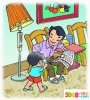 小學(xué)生一年級看圖寫話-給爸爸倒水