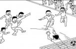 小學(xué)生一年級看圖寫話-踢足球