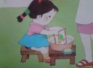小學生一年級看圖寫話-洗手帕