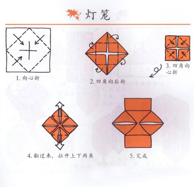 燈籠的手工折紙教程圖片