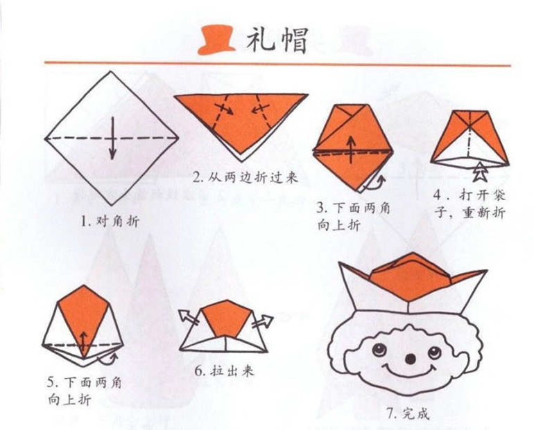 禮帽的手工折紙教程