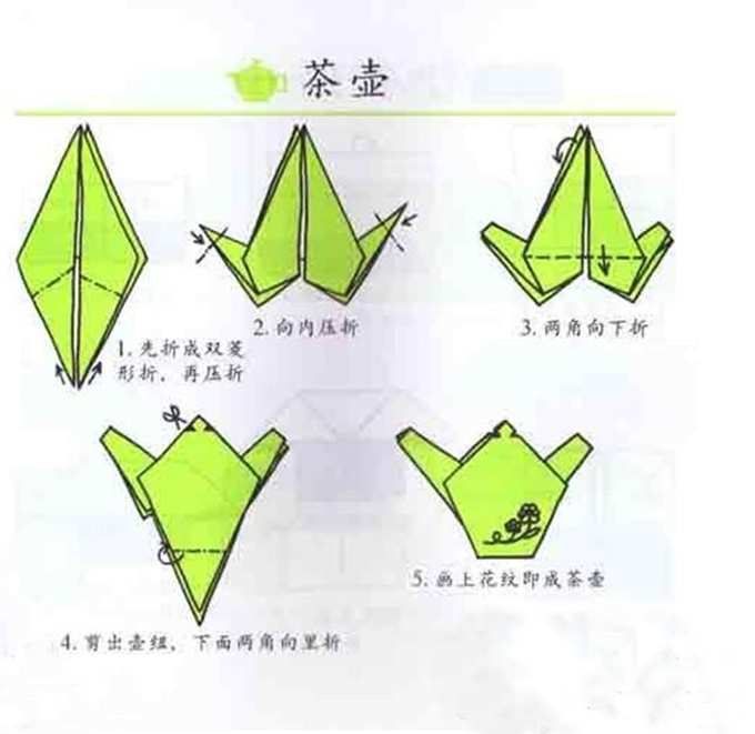 茶壺的手工折紙教程圖片